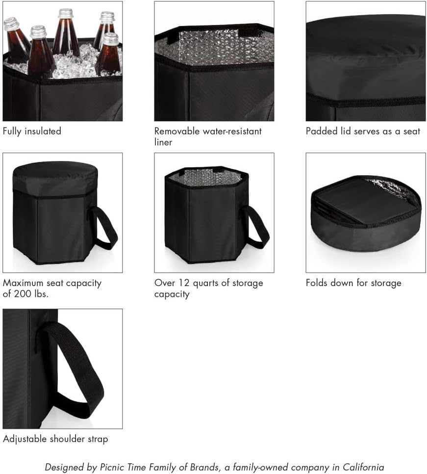 PICNIC TIME NCAA Unisex-Adult NCAA Bongo Portable Cooler & Seat