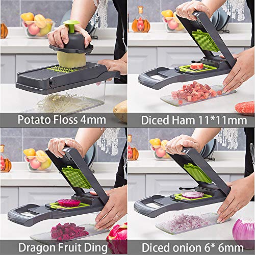 Newthinking Multifunction Vegetable Chopper, 14 in 1 Salad Cutter Food Dicer Veg Chopper with 7 Blades for Kitchen - Image 3