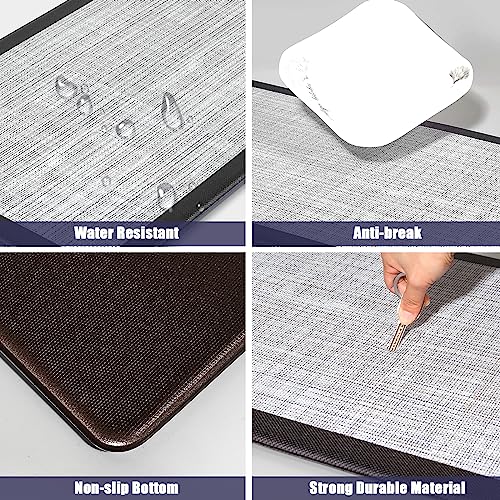 Wezvix Anti Fatigue Kitchen Mat [2 Pcs], Cushioned Kitchen Rugs And Mats Non-Skid, Waterproof Floor Mat, Ergonomic Comfort Foam Standing Mat For Floor, Kitchen, Office, Sink, Laundry - Black And Grey #TOP5