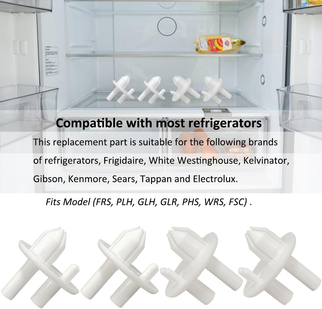241993001 Rear Crisper Drawer Cover Support Refrigerator Shelf Support Compatible with Frigidaire, Kenmore, Sears Refrigerator Replaces for AP4393090 PS2358879 240350802 1513081 7241993001-4PCS