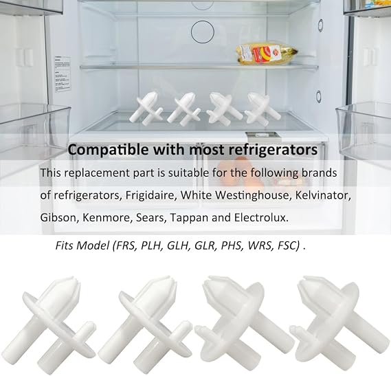 241993001 Rear Crisper Drawer Cover Support Refrigerator Shelf Support Compatible with Frigidaire, Kenmore, Sears Refrigerator Replaces for AP4393090 PS2358879 240350802 1513081 7241993001-4PCS