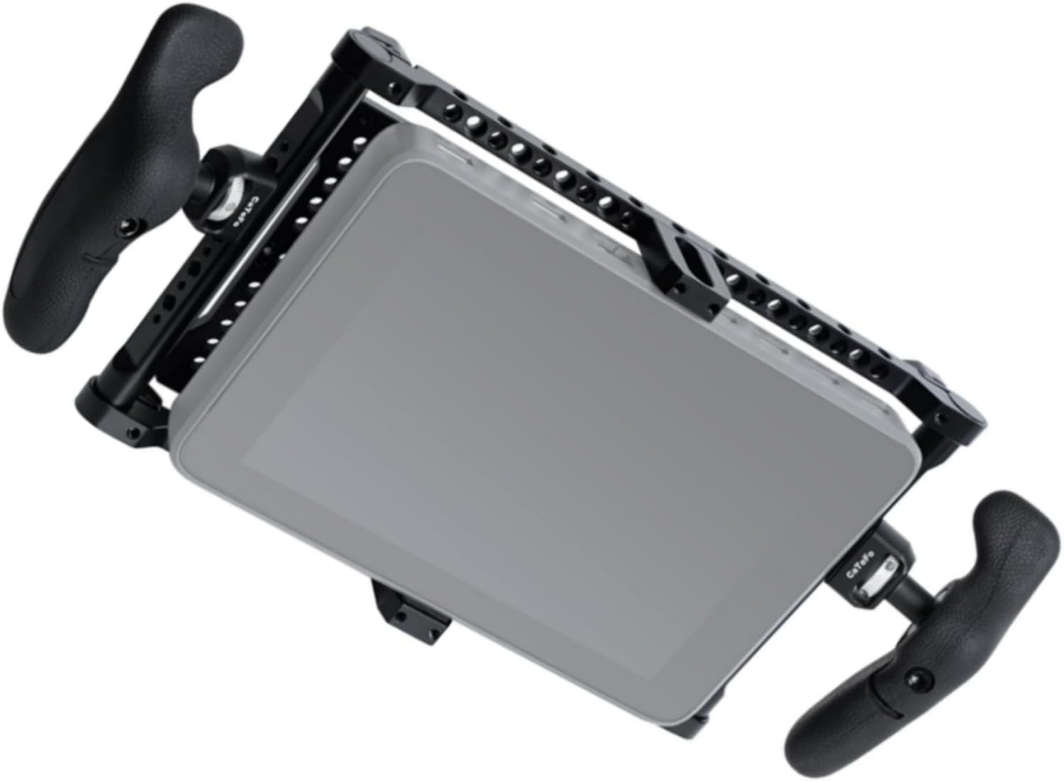 Universal Director's Monitor Cage Aluminum Alloy Cage with Cheese Plate, Two Side Handles with Adjustable 360 Degree for 5-7 inch Monitor