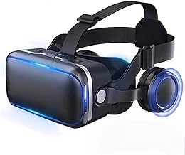 Virtual Reality VR Headset, 3D Glasses Headset VR Goggles, Virtual Reality Glasses with Adjustable Earphones & One-Button Call Answering, for Gaming