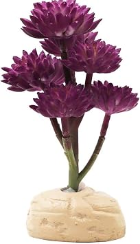 Reptile Plants Artificial Terrarium Plants Reptile Plastic Plants for Reptile Habitats with Base -Purple...