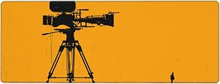 Classic Tripod Cameraman Graphic Print, Large Size Keyboard Mats 31.5x11.8 Inch, Personalised Square Mouse Pad, Office & Gaming Universal, Photography Gifts for Men，Movie Enthusiasts