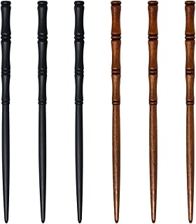 Honbay 6PCS Retro Wooden Hair Sticks Bamboo Shape Hair Chopsticks Handmade Wood Hairpin Decorative Hair Holder for Women Hair Accessories (2 Color)