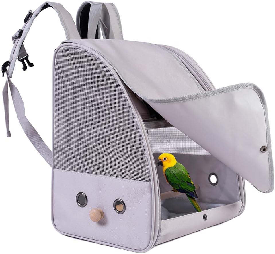 Bird Backpack, Bird Travel Carrier with Stand Perch