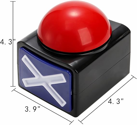 Cididu 4 Pack Game Answer Buzzers, Answer Button Props for Game Show, Trivia Quiz Got Talent Buzzer, Buzzer Alarm Buttons with Sound and Light, Party Contest Prop Perfect for Adults