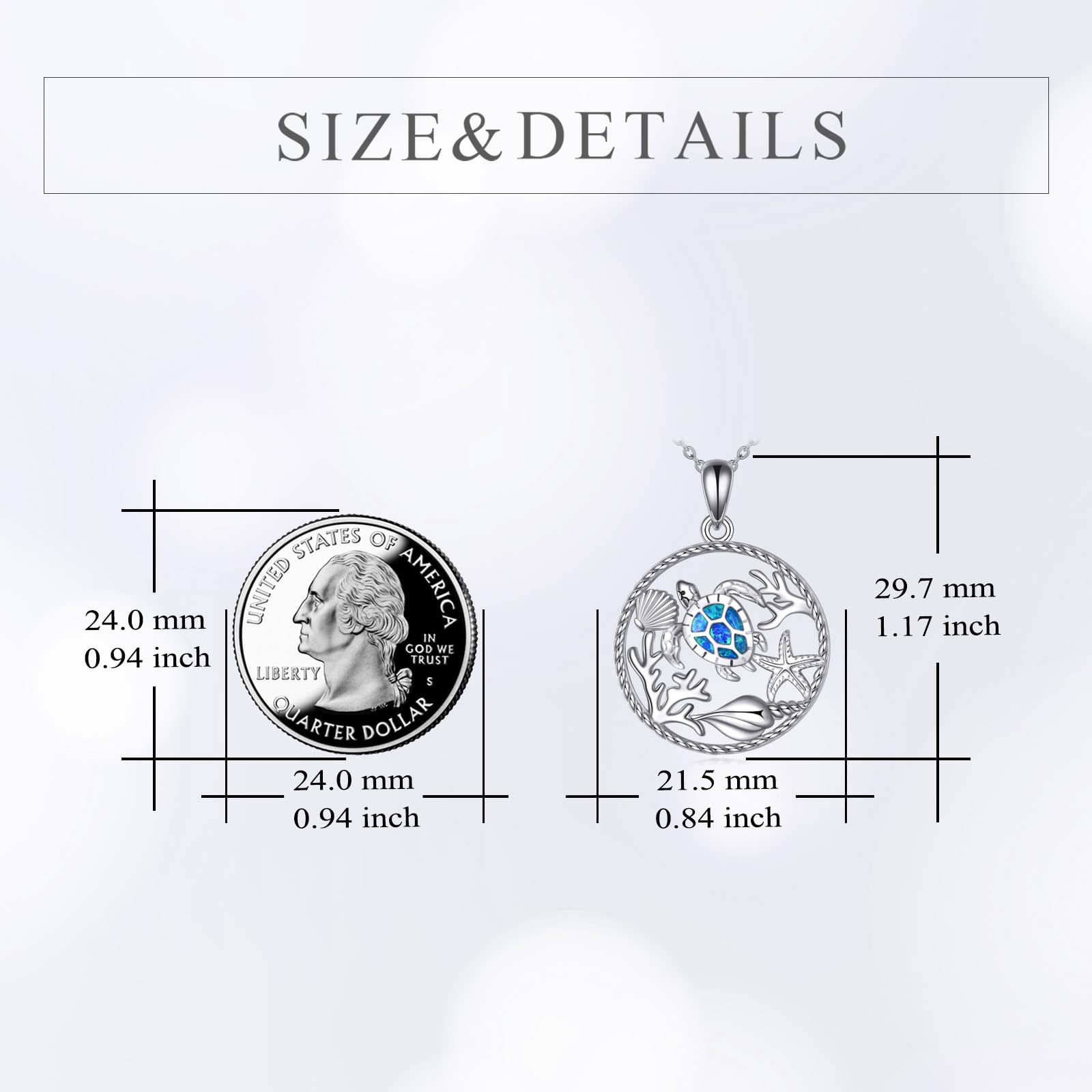 AXELUNA Blauer Opal Schildkröte Halskettefür Frauen Männer S925 Sterling Silber Meer Schildkröte Anhänger Halskette Ozean Schmuck Geschenk für Mutter Ehefrau