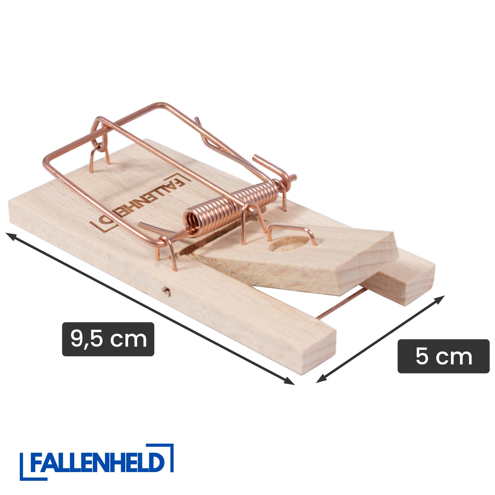 Set da 5 trappole per topi in legno di faggio – Alta potenza – Riutilizzabile – Senza sostanze chimiche – 9,5 x 5 x 1,5 cm