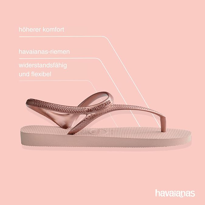 Havaianas 4000039 Women's Flat Sandals Ballet Rose/ Golden Blush 39/40 EU