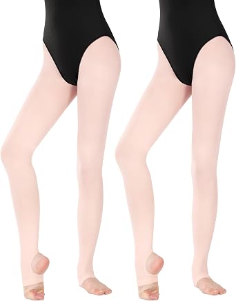 Dayrose Girls Womens Stirrup Tights, 60D Ultra Soft Stretchy Dance Tights for Ballet, Gymnastics, Skating, School