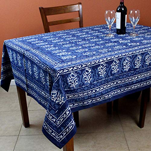 Homestead Hand Made Dabu Block Print 100% Cotton Tablecloth 60X90 Rectangular Astonishing #TOP1