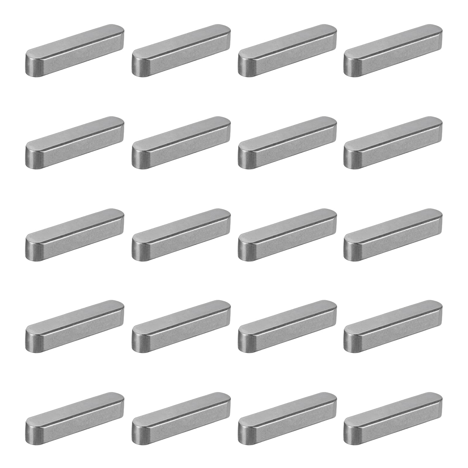 sourcing map 20 Pcs Round Ended Feather Key, 40x8x7mm Carbon Steel Drive Shaft Parallel Keys Keyway Stock Assortment for Mechanical Fasteners Industry