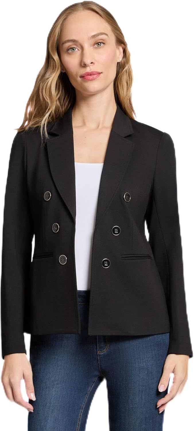 Jones New York Women's Plus-Size Stretch Faux Double-Breasted Blazer