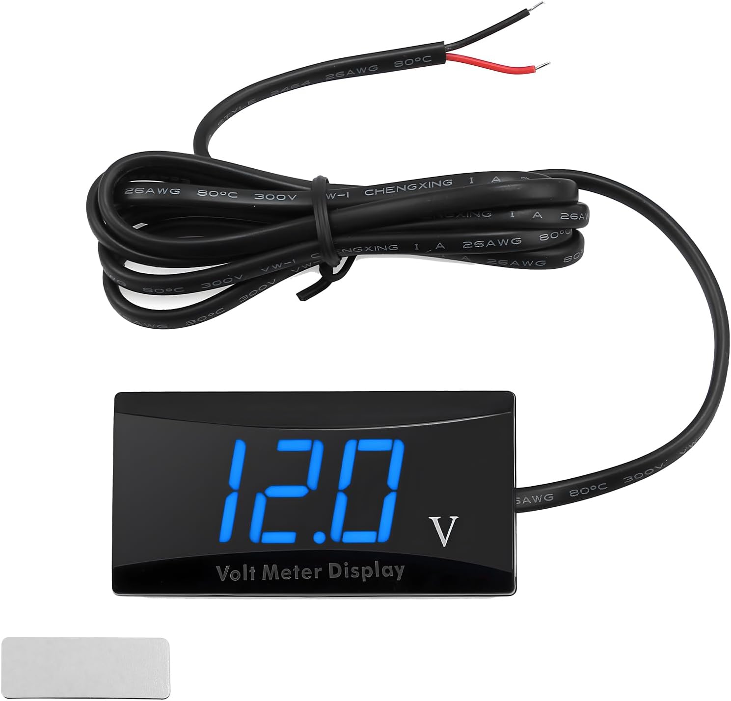 DC 12V Car Digital Voltmeter, 8-16V LED Display Waterproof Auto Voltage Gauge Meter, Digital Power Energy Voltage Monitor for Most Cars Trucks Motorcycles, Car Accessories (Red)