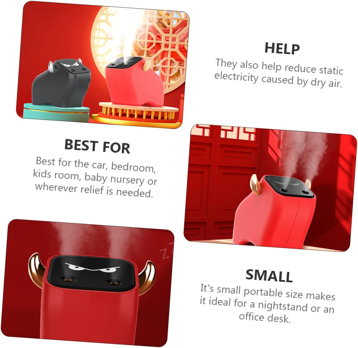 Ox Car Air Humidifier Silent USB Desk Humidifier for Home and Car Use Compact and Practical Moisturizer Mist Functionality