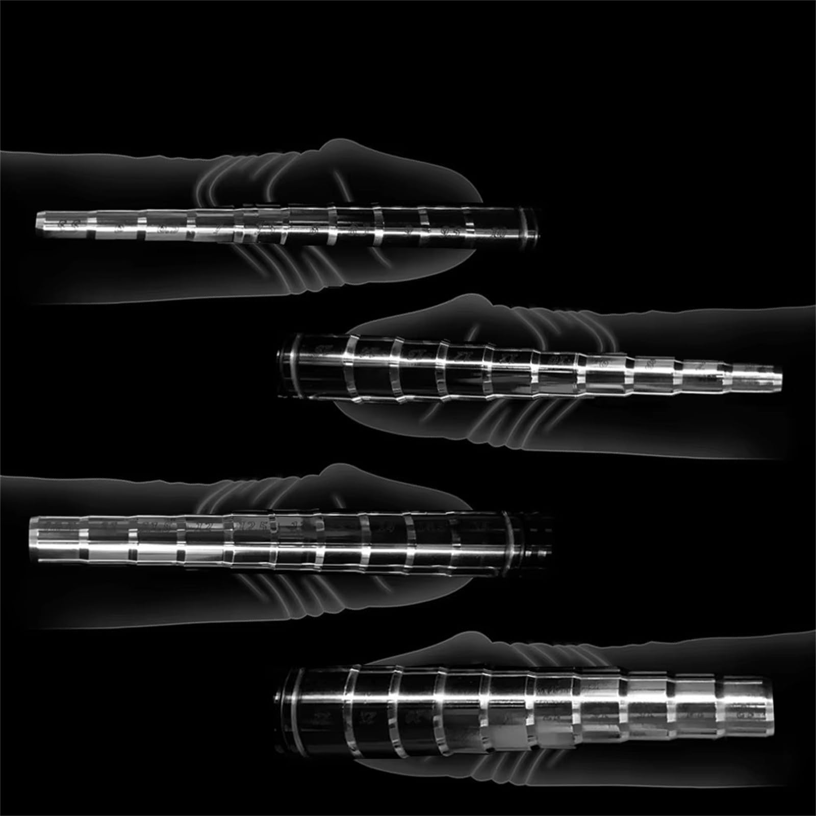 Edelstahl Urethral Expander Mehrstufige Penisstange Metall Penisstopf Urethral Stretcher Mit Skala Urethral Expander Prince'S Scepter Pornographisches MäNner Sex Spielzeug(4 Stück Set)