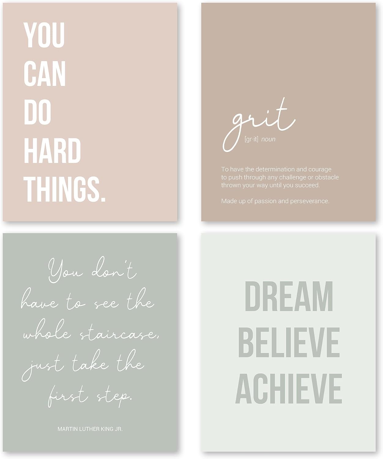 Amazon.com: FUQWZ Inspirational Wall Art Set of 4 (8x10in, Unframed ...