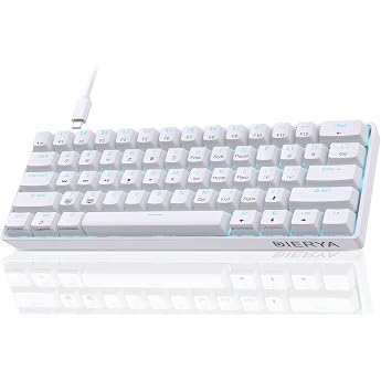 Dierya DK61SE 60% Gaming Keyboard US QWERTY Blue Switches White