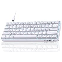 Dierya Tastiera da Gaming Meccanica al 60% con Interruttori Lineari,DK61se Keyboard Gioco Retroilluminazione Blu Ghiaccio,Type-C Mini Compact 61 Tasti Anti-Ghosting（Layout US,QWERTY） Bianco