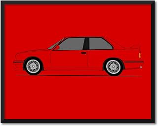 CUSTOMIZABLE COLOR: BMW M3 E30 (1986-1991) (Side Profile) Inspired Poster Print Wall Art Decor Handmade M Power BMW M (Unframed)