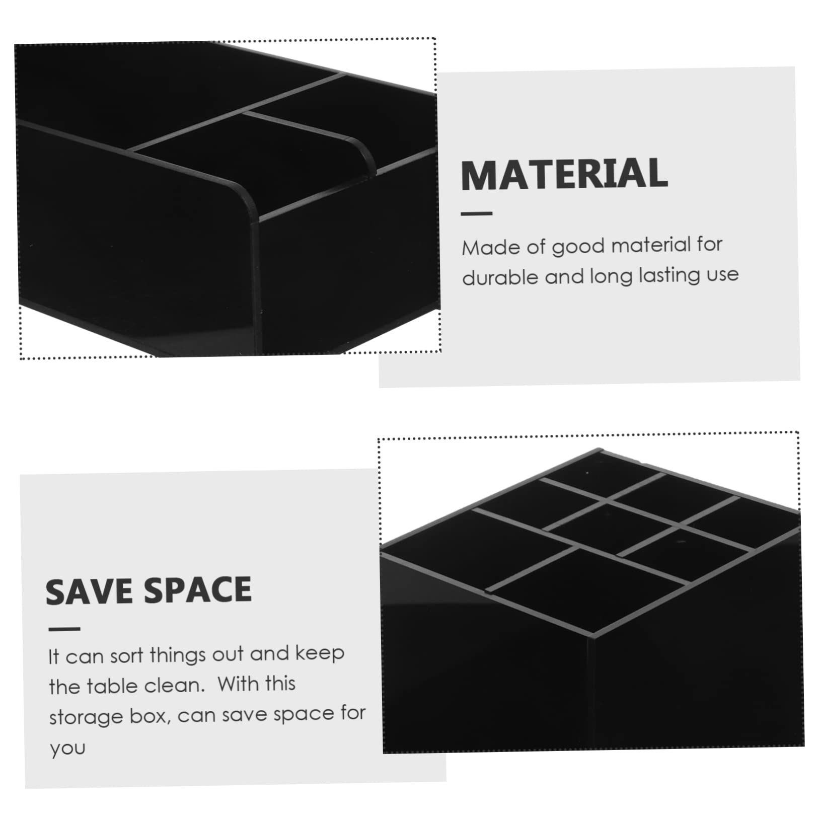 Organizador de Herramientas de Bar Acrílico Negro con 11 Compartimentos | Diseño Dividido que Ahorra Espacio, para Barra y Estación de Café de Oficina