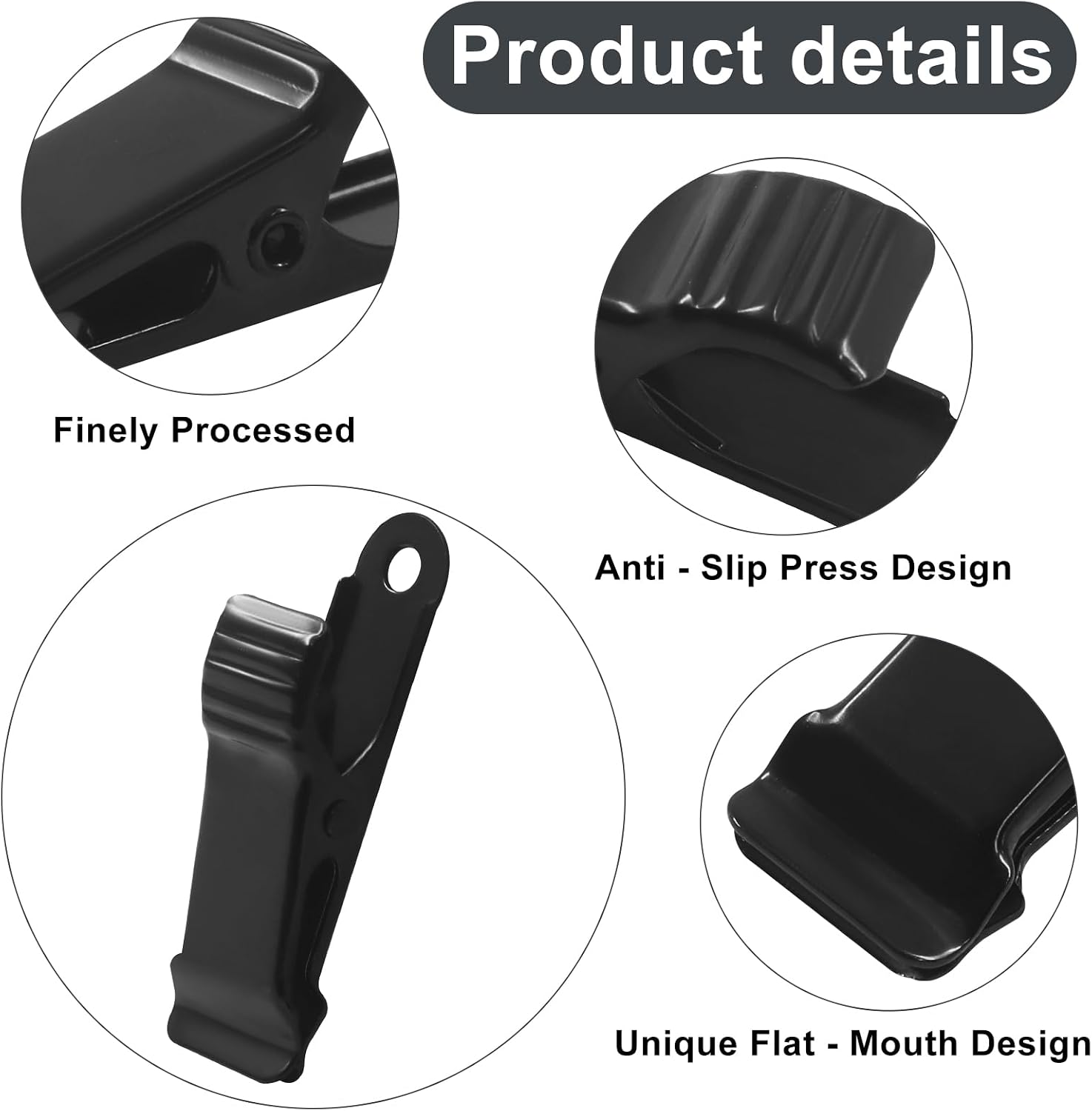 10 Pcs Mini Metal Clips, Black, 1/2 Inch Small Alligator Clips image 4