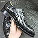 Authentic Exotic Crocodile Skin Men's Square-Toe Designer Dress Shoes Genuine Alligator Leather Male Lace-up Black Oxford Shoes