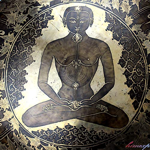 Gong de guérison tibétain sculpté 51 cm pour rituel zen - 3