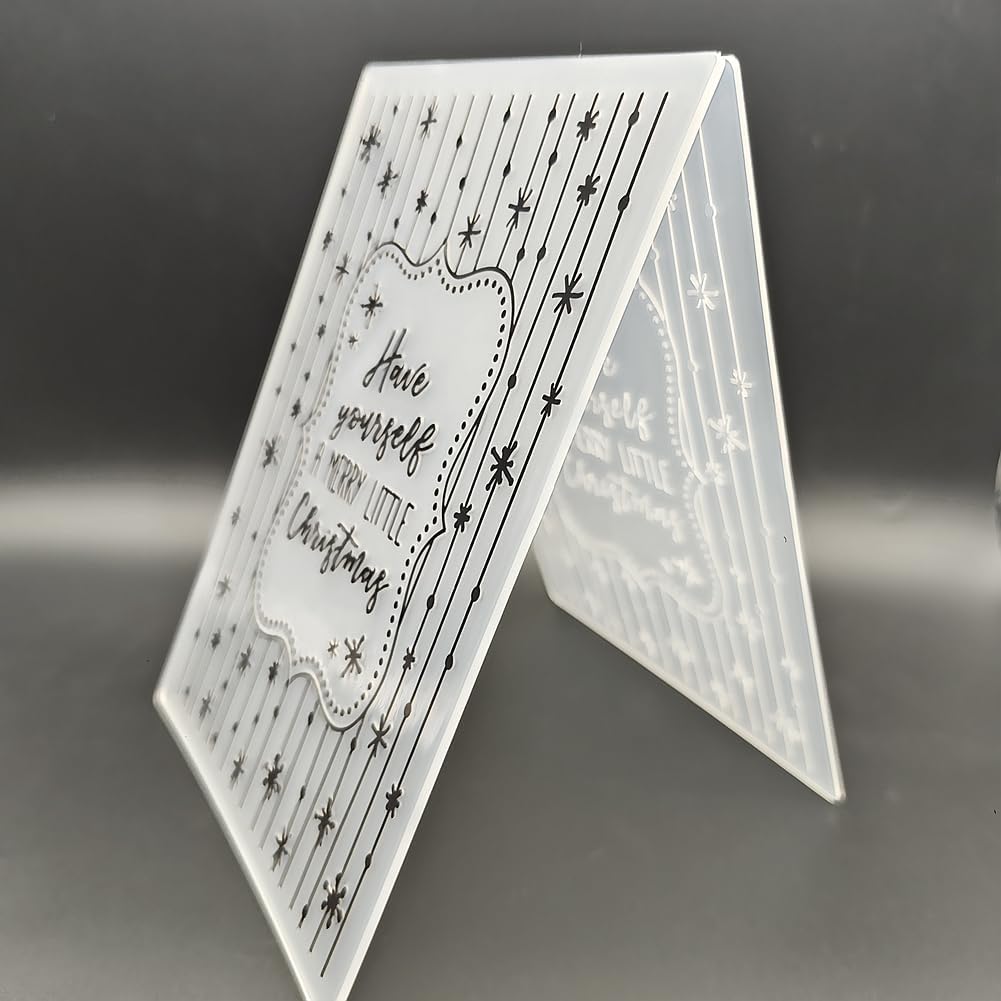 Plastic Embossing Folder 5x7 Inch Christmas Card Paper Crafts Plastic Textured Impressions for Card Making Scrapbooking