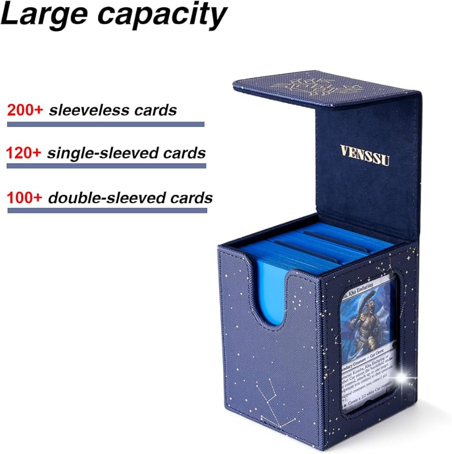 Venssu MTG Deck Box for Commander Display,Card Deck Box Fits 100 Double  Sleeved Cards, Deck Box TCG with 2 Dividers and 1 Toploader (Cancer) :  Amazon.ie: Toys & Games