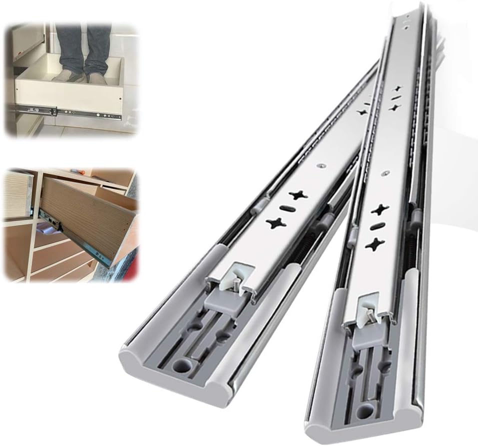 EXENXA Cabinet Drawer Runners 900mm - Heavy Duty Drawer Slides,with,120kg Load Capacity,Telescopic Full Extension Ball Bearing,Linear Slide Bearing (450mm(18 inch)) (800mm(32 inch))