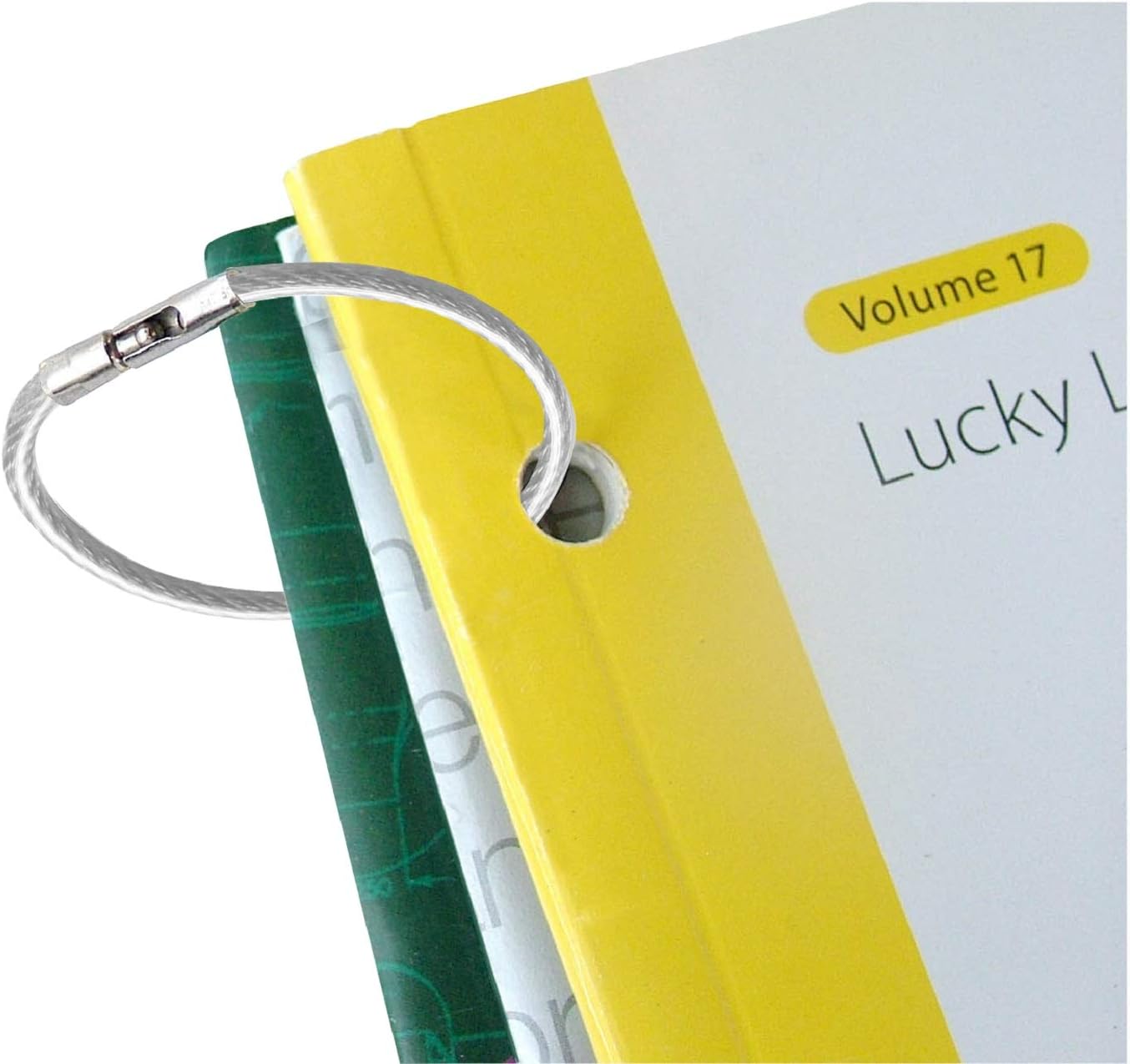 Lucky Line 5" Flex-O-Loc Cable Key Ring, Galvanized Steel, Corrosion-Resistant, Clear, 5 Pack (7111005)
