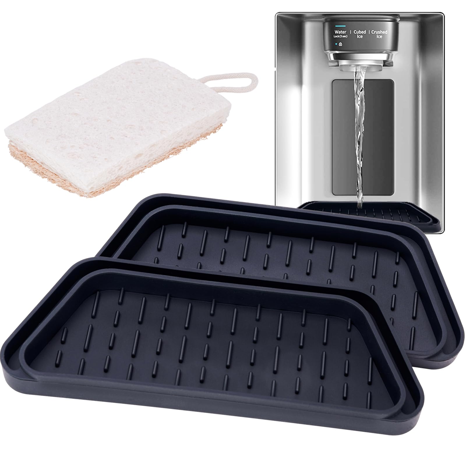 Refrigerator Drip Tray, 2PCS Refrigerator Water Dispenser Drip Tray