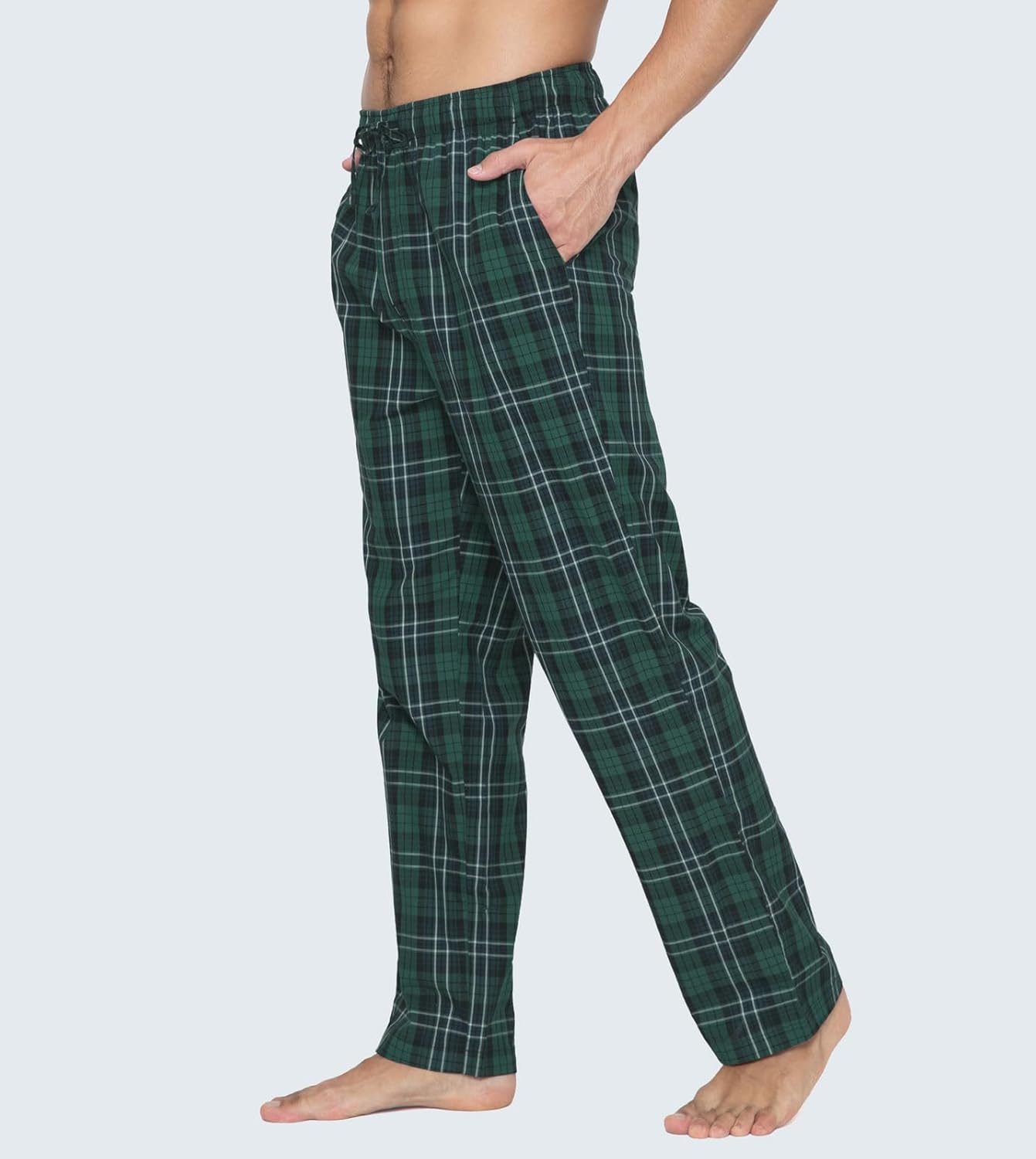LAPASA Men's 100% Cotton Woven Plaid Pajama Pants Lounge Sleepwear Pj Lightweight Bottoms Soft Drawstring and Pockets M38 - Image 3