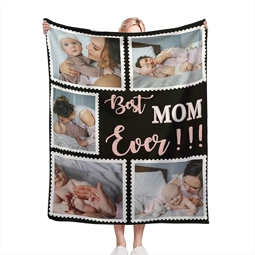 Vista 26 de Manta personalizada con texto fotográfico, manta de imagen personalizada para bebé, madre, padre, adultos, amigos, amantes, regalo personalizado