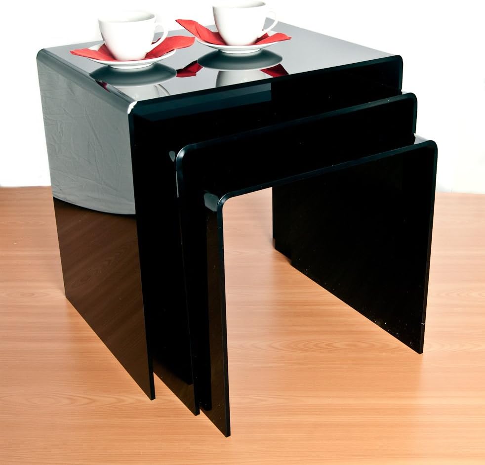 Wrights Plastics GPX Black Acrylic Nest Of Tables (Set Of 3)