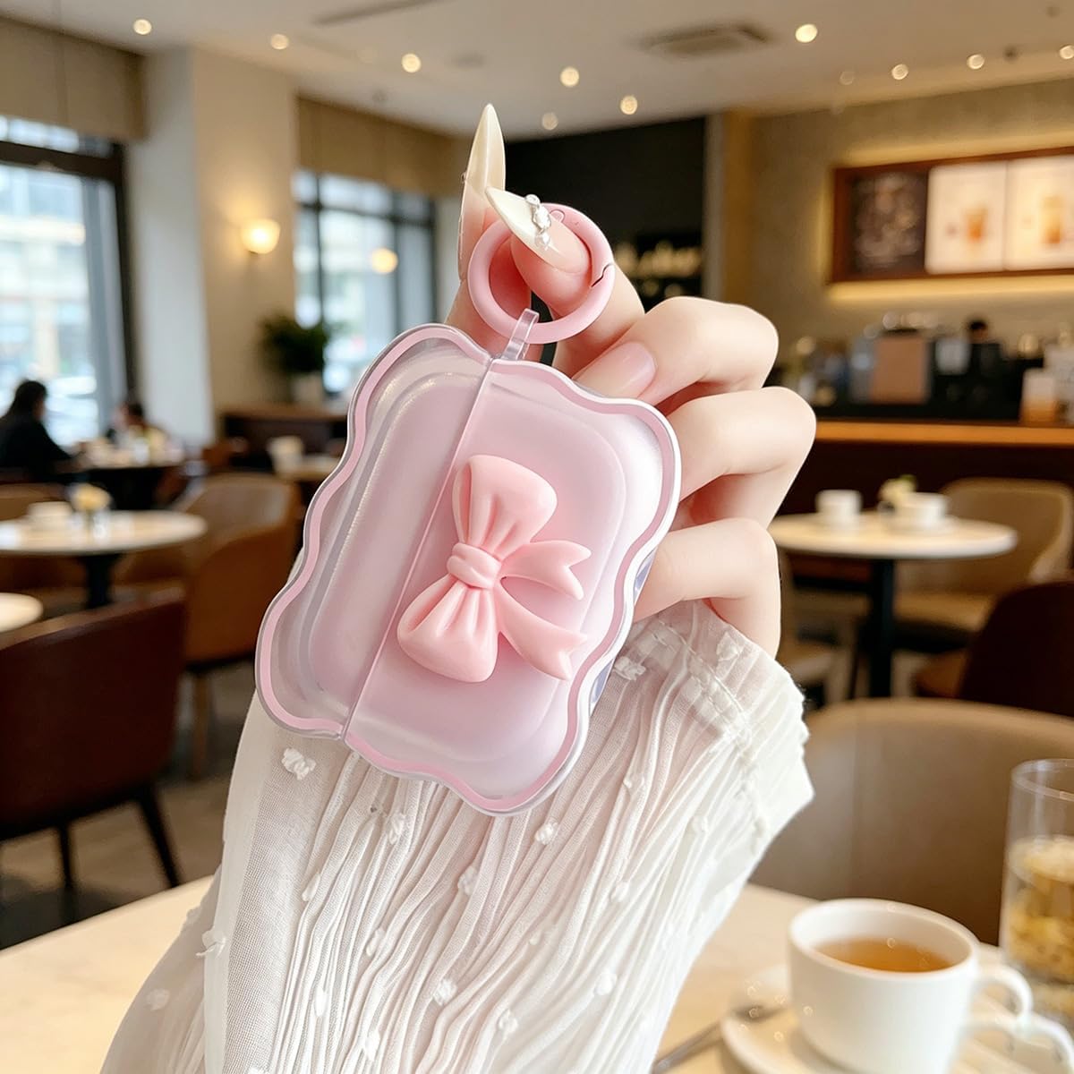 Cute AirPods Pro 3 Gen Clear Case, Girly 3D Bow Design Soft TPU Protective Shockproof Kawaii Apple iPod Pro 3rd Generation Cover with Cleaner Pen & Keychain Girls Women 2025 -Pink