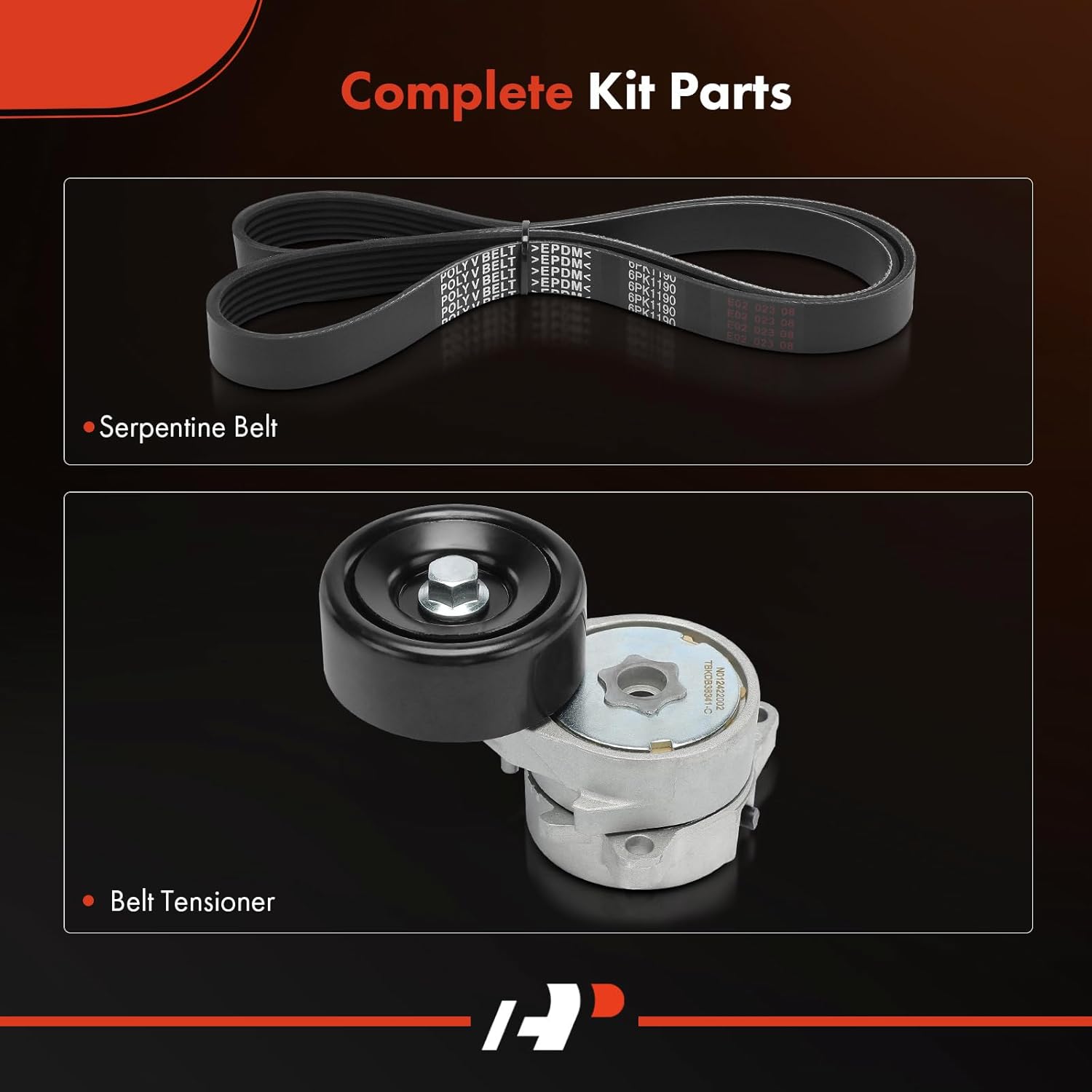 A-Premium Engine Serpentine Belt Drive Kit with Tensioner Compatible with Acura RDX 2013-2015, TSX 2010-2014, TL 2009-2014, 3.5L 3.7L, 2-PC Set