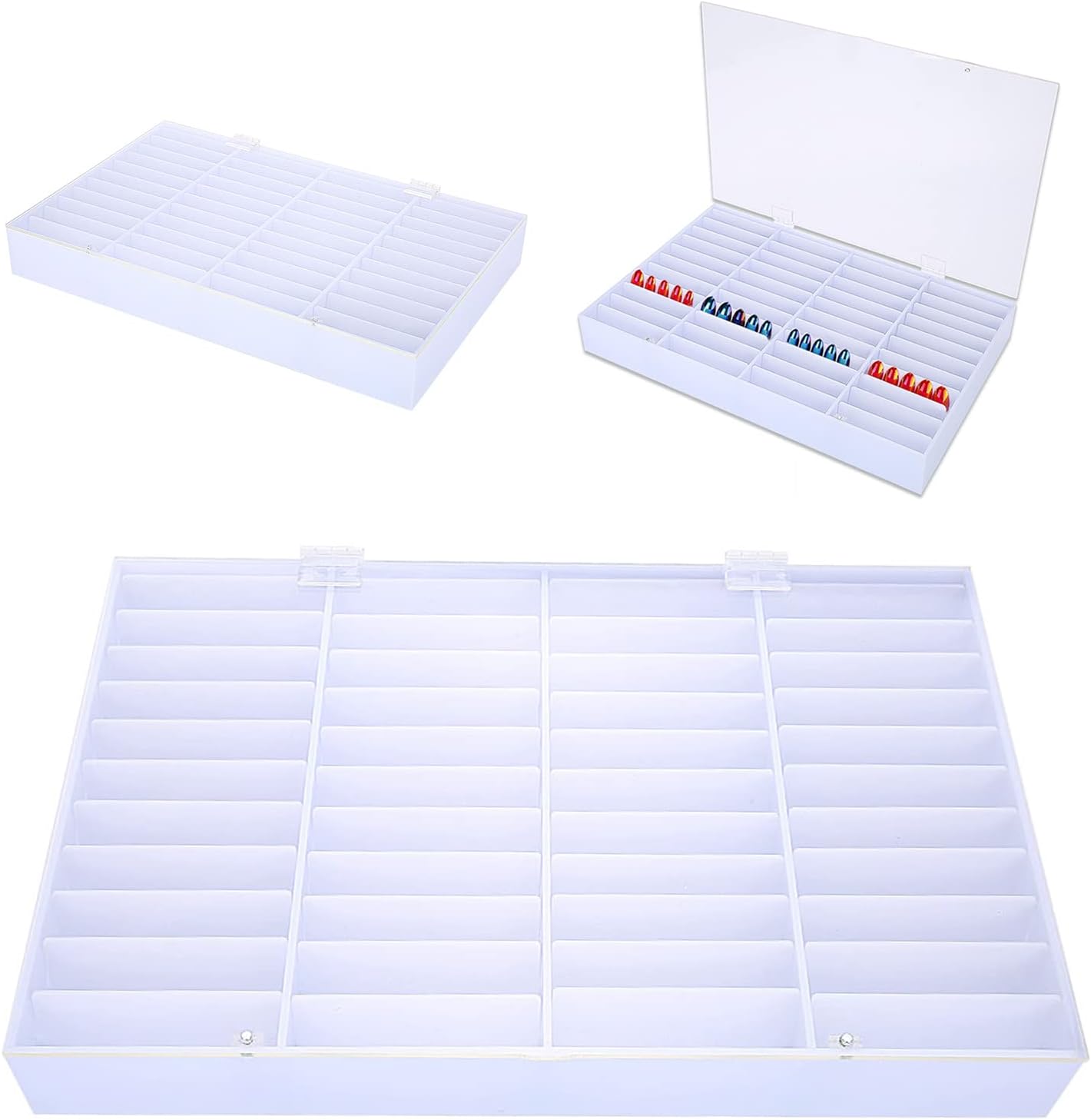 Nail Tips Storage Box, 44 Grids Fake Nail Display Case, Nail Storage Box, Display Box Nail Art Decoration Container, Clear Nail Art Decoration Container Nail Art Organizer