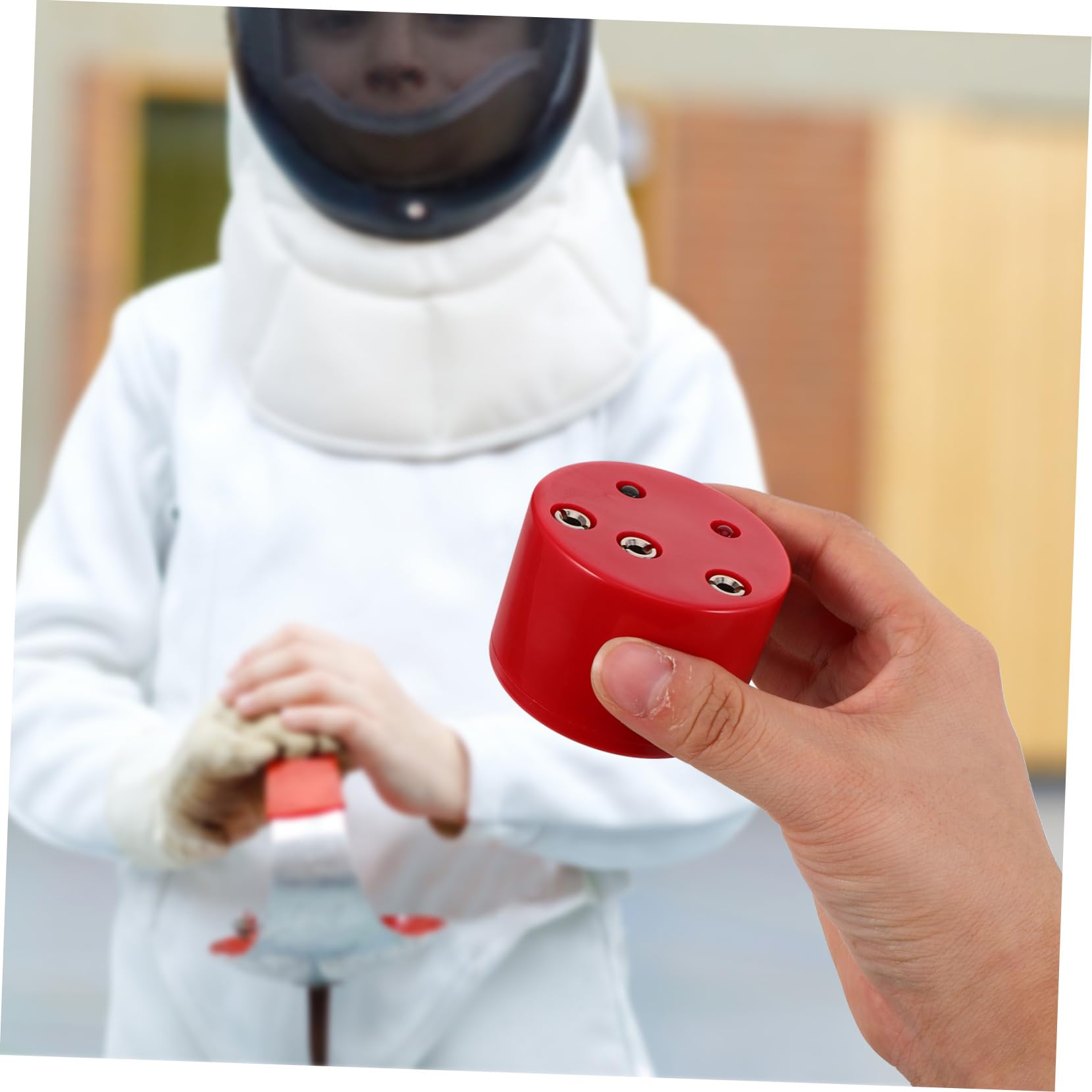 Yardwe Probador de Aparatos de Esgrima para Épée y Equipo de Esgrima, Diseño Multifuncional Fácil de Usar, Material Plástico y Cobre, Adecuado para Entrenamientos Profesionales