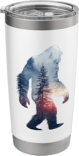 Yeti Sasquatch Bigfoot Silhouette Forest Stainless Steel Insulated Tumbler