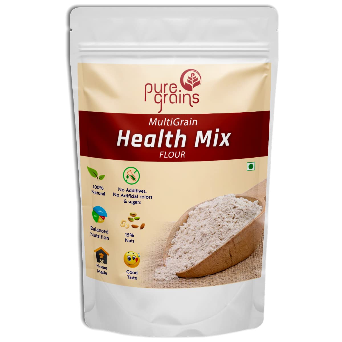 Puregrains Multigrain Health Mix Powder | No Preservatives,No Artificial Flavor, All Natural Ingredients Roasted and Blended Perfectly (Helath Mix 1KG)