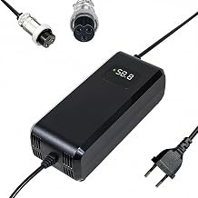 Battery Charger 58.8V 4A for Lithium Battery 52V 48V with LED Display and Multiple Protection and Repair Functions, Equipped with GX16 12mm Connectors