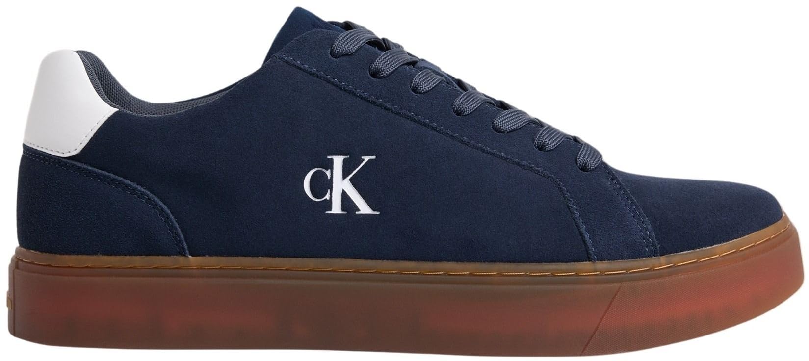 Calvin Klein Men's Classic Cupsole Laceup Su YM0YM01434 Low Top, Blue (Ck Navy/Bright White/Gum), 8