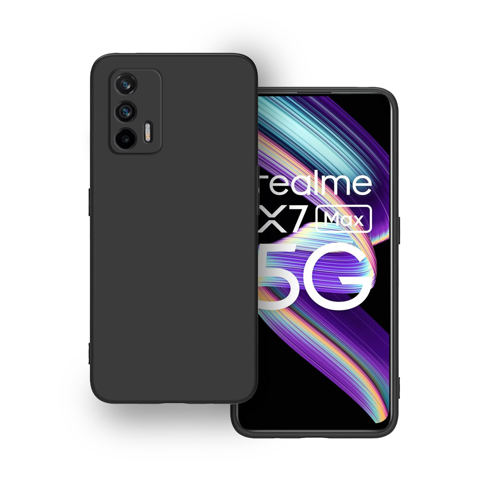 Plus Protection Matte Finished Back Cover Case for Realme X7 Max | Rubberized TPU | Slim Thin Soft Matte Flexible Matte Touch Shockproof - Matte Black (B0CGM1CXJ5) Amazon Price History, Amazon Price Tracker