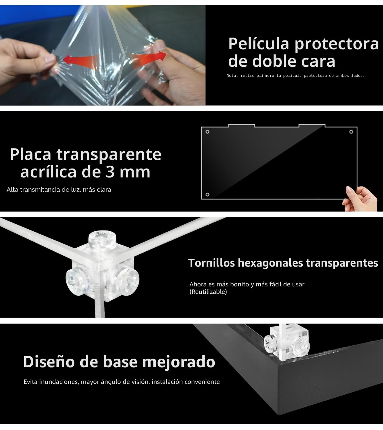 Vitrina acrílica compatible con Lego Speed Champions vitrina 77242,77243,77244,77245,77246,77247,77248,77248,77249,77250,77251, vitrina organizadora 22 x 11 x 8 cm (solo funda de pantalla)