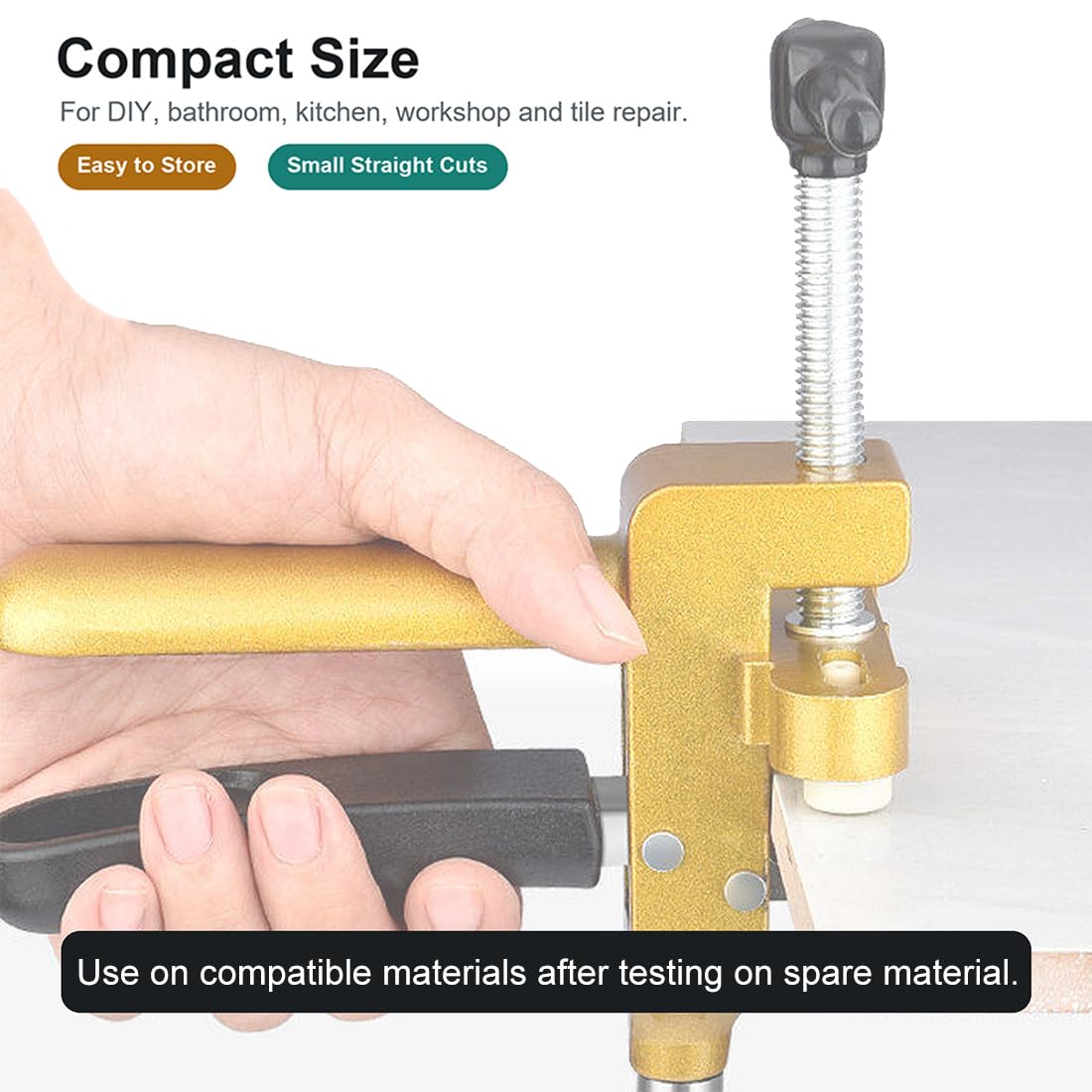 Cortador Manual de Azulejos y Cristal 2 en 1, Herramienta para Vidrio y Baldosas con Pinza de Separacion, Mango en T, Cabezales de Repuesto, Destornillador y Mini Metro