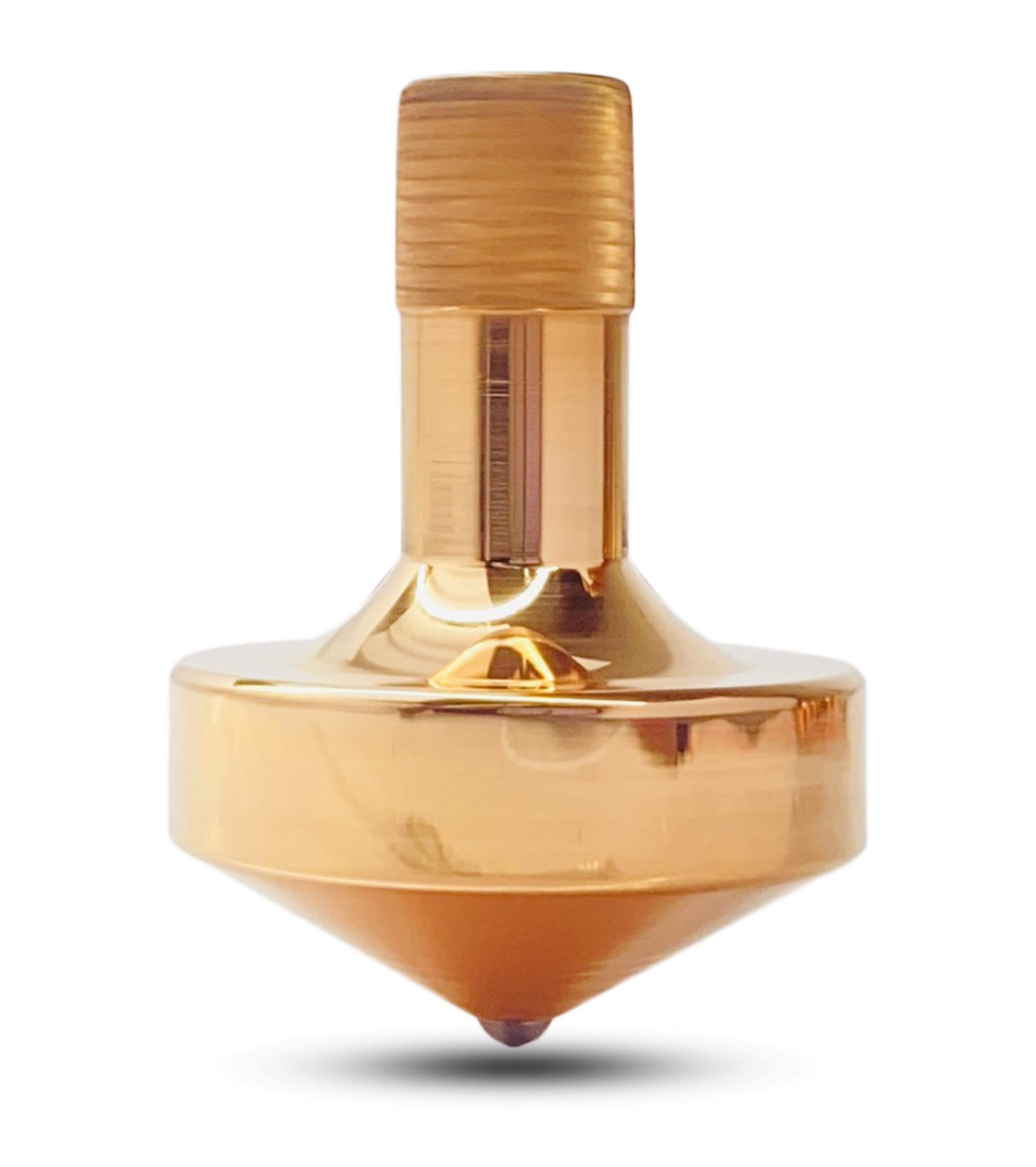 Star Quick Links Premium Polished Spinning Top with 3 mm Stainless Steel Ball Tip High Performance Metal Top Spinner (Sharp Tip Spinning Top, Copper)